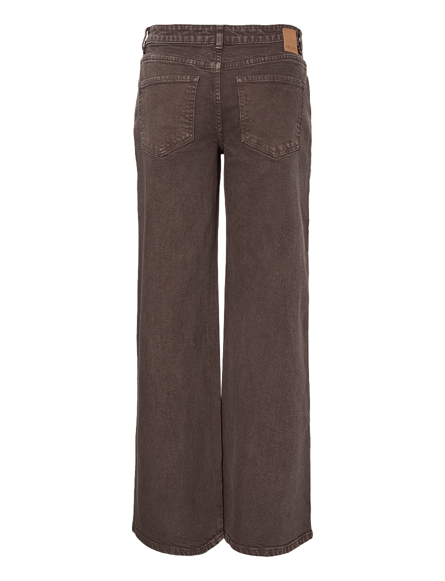 Pieces - PCSELMA LW WIDE COLORED NOOS JEANS - laia säärega teksad - hot fudge - 2