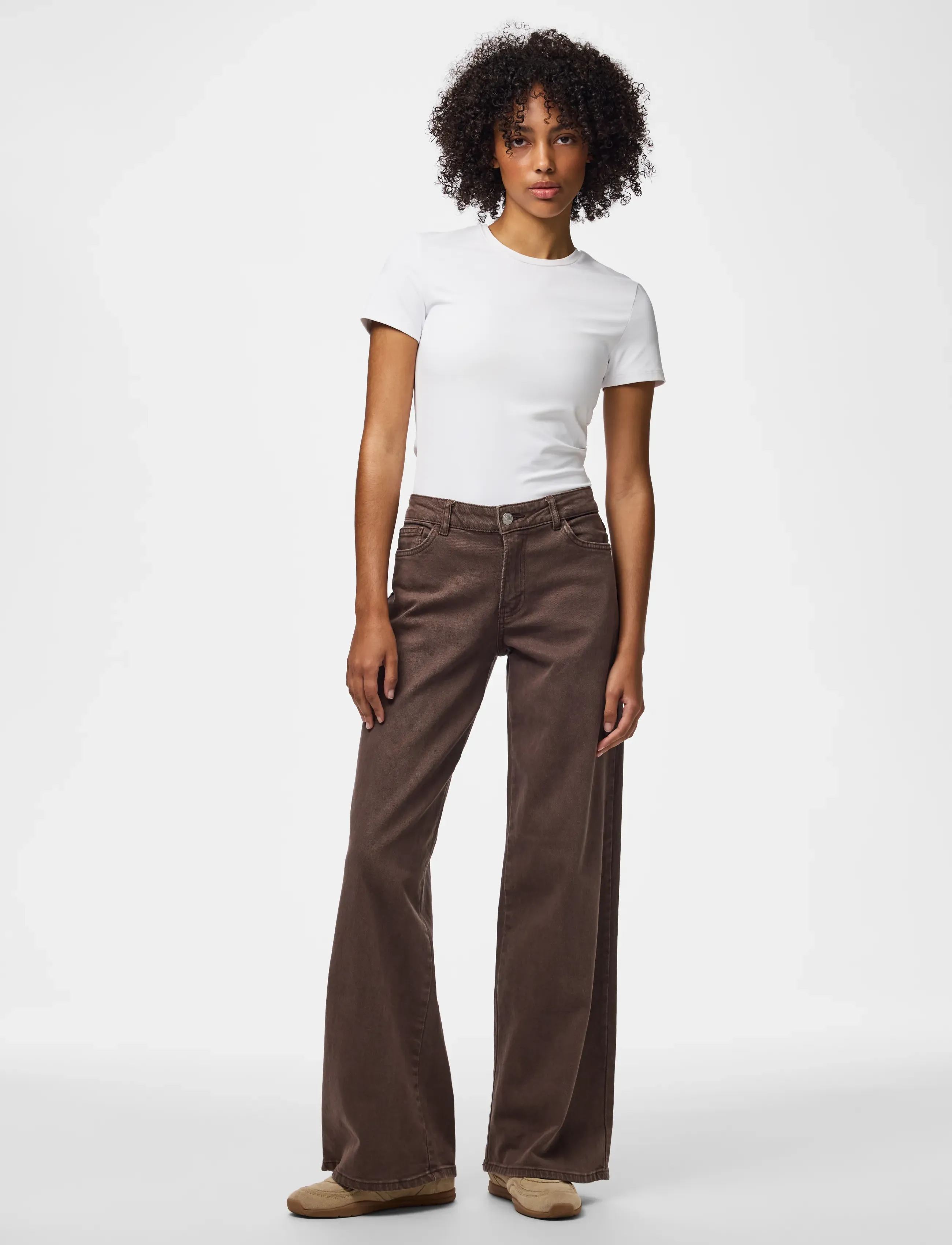 Pieces - PCSELMA LW WIDE COLORED NOOS JEANS - hosen mit weitem bein - hot fudge - 4