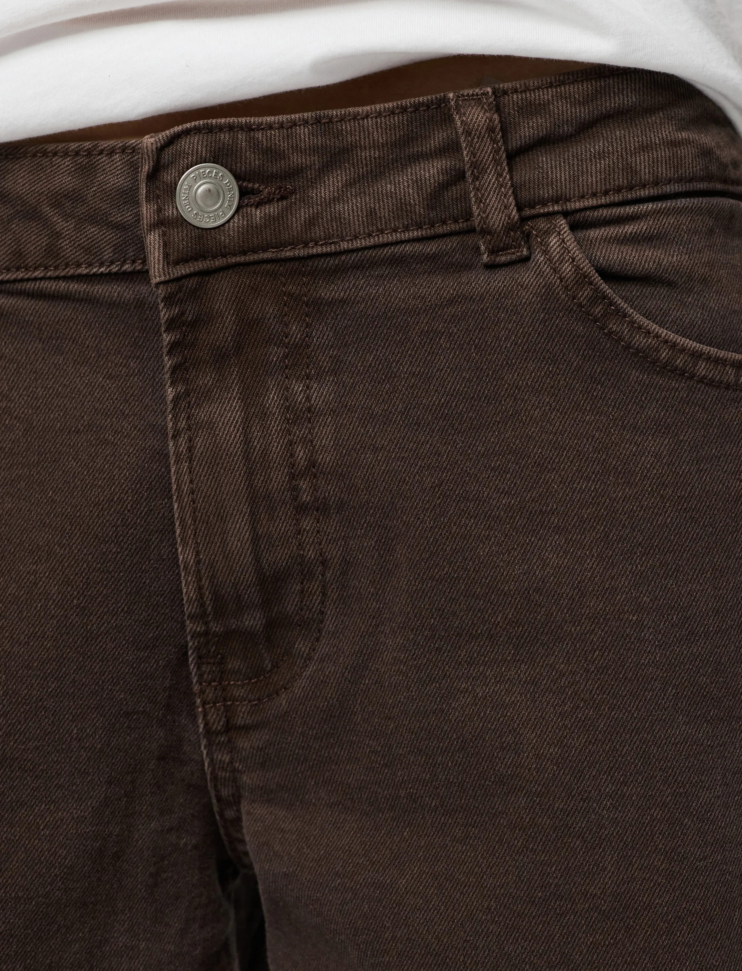 Pieces - PCSELMA LW WIDE COLORED NOOS JEANS - laia säärega teksad - hot fudge - 5