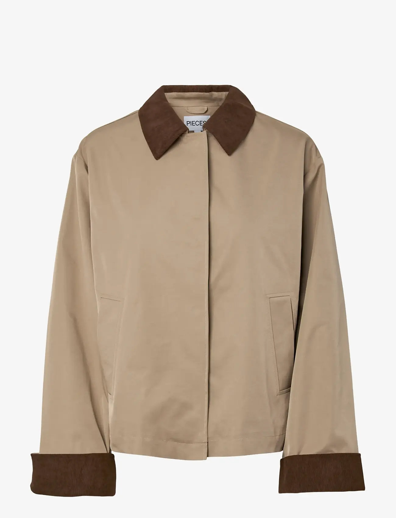 Pieces - PCJORMA SHORT LIGHT JACKET NOOS BC - frühlingsjacken - greige - 1