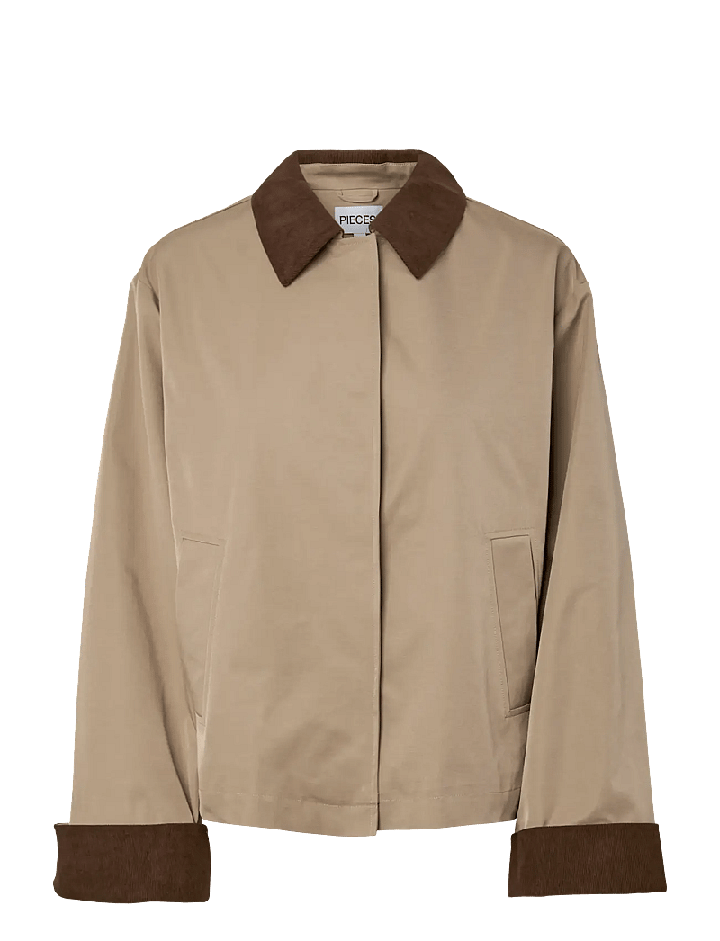 Pieces - PCJORMA SHORT LIGHT JACKET NOOS BC - frühlingsjacken - greige - 1