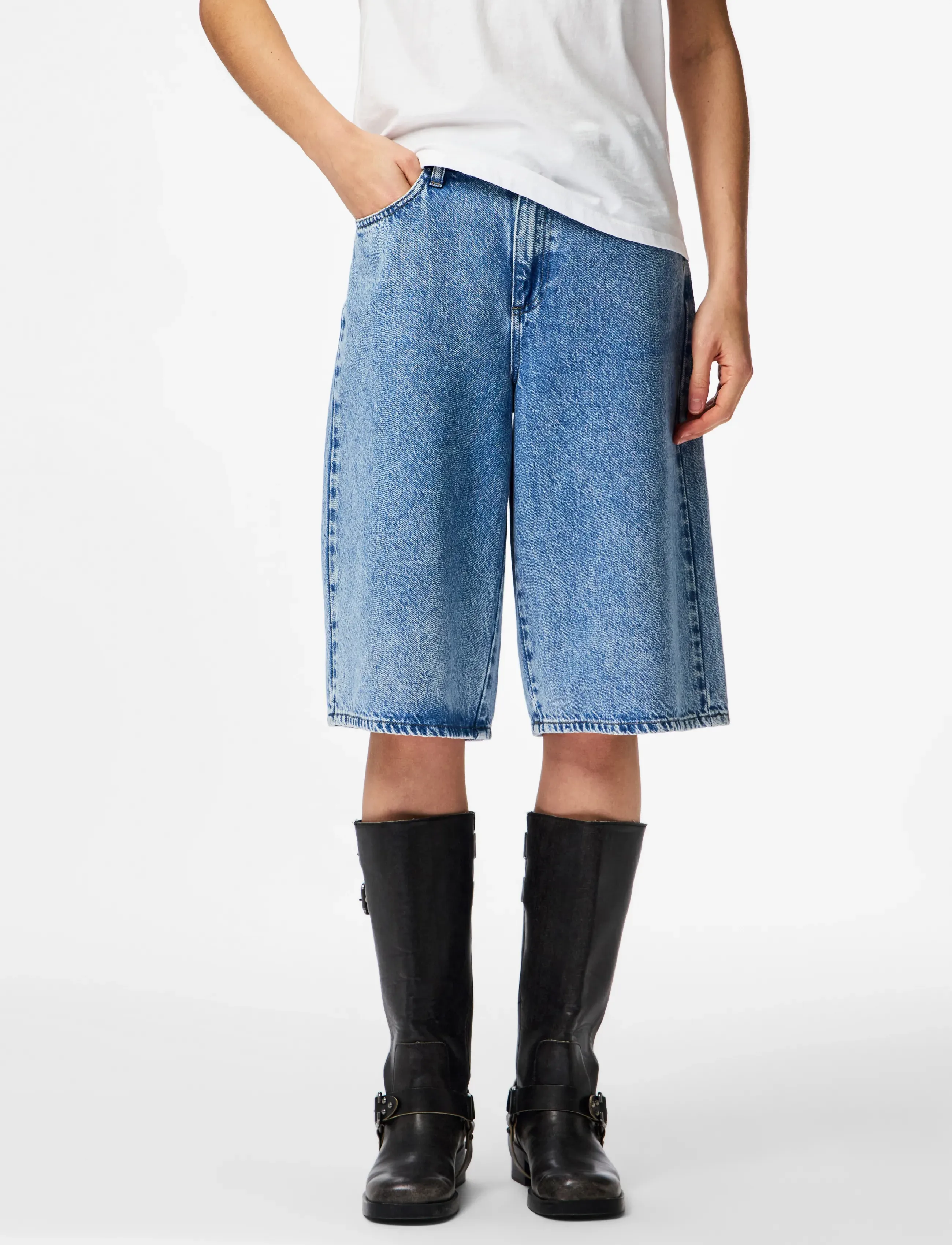 Pieces PCSKY MW DENIM JORTS NOOS BC - Pieces - MEDIUM BLUE DENIM / blue
