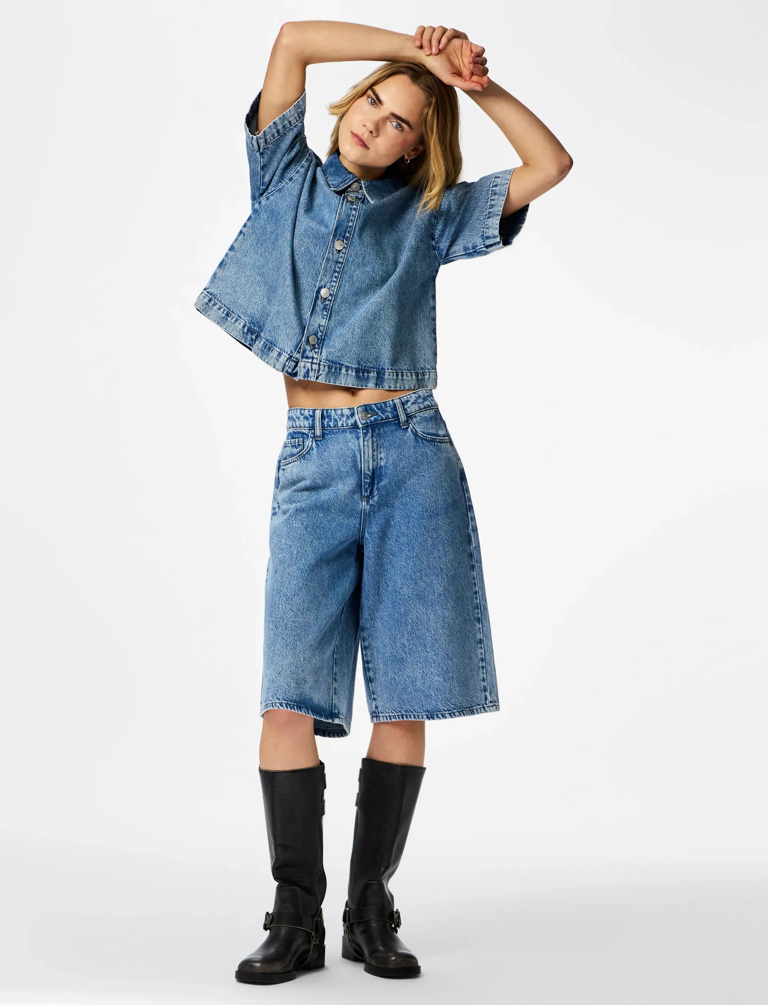PIECES Pcsky Mw Denim Jorts Noos Bc shorts dam – bild 4