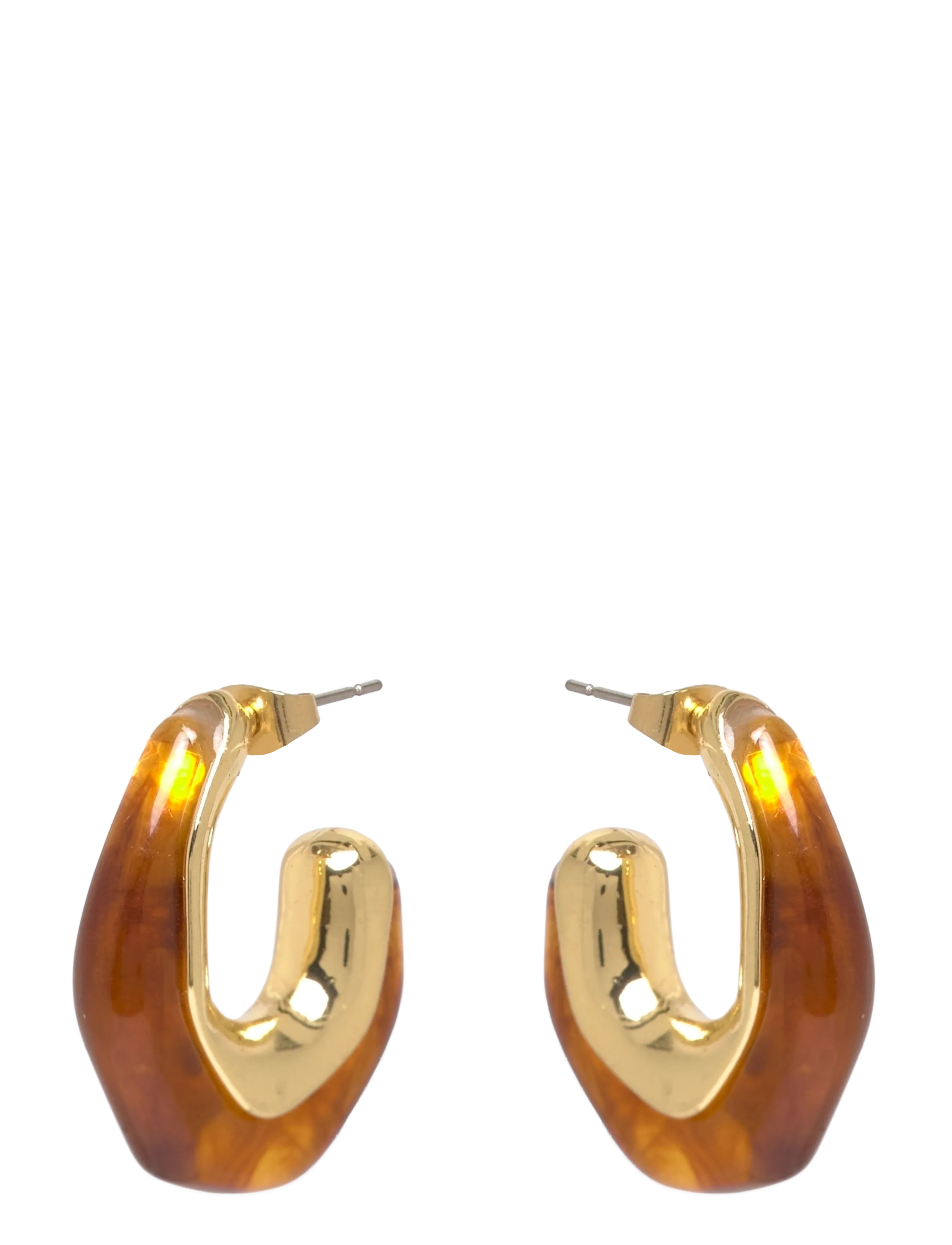 Pieces PCREILA D EARRINGS BUNDLE - Ohrringe - BROWN STONE / gold