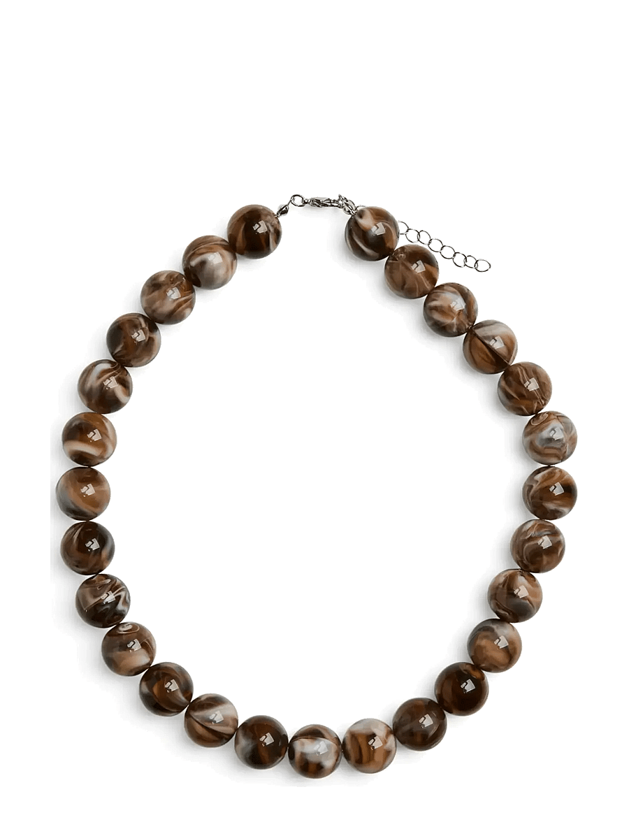 Pieces - PCREGITSE D NECKLACE - konfirmation - brown stone - 1
