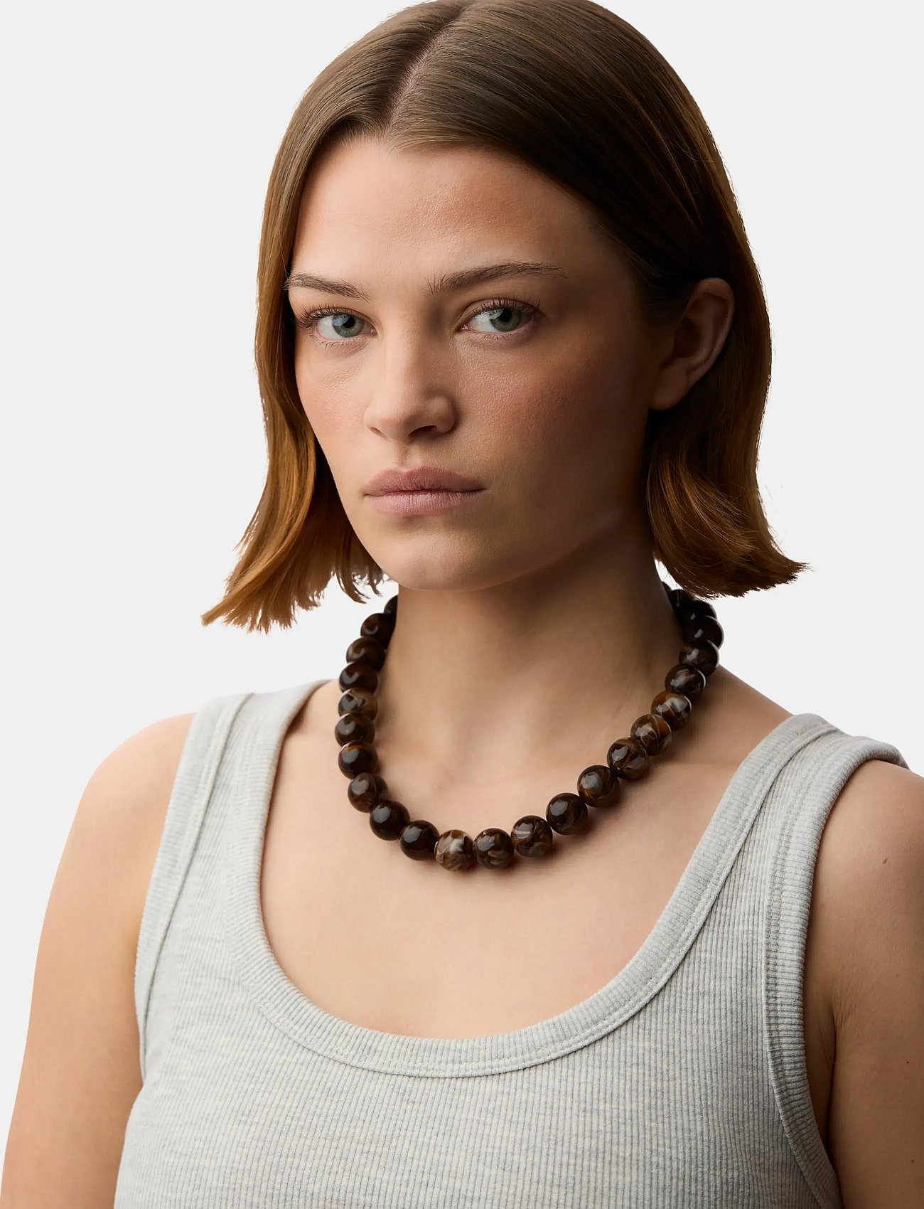 PCREGITSE D NECKLACE - BROWN STONE