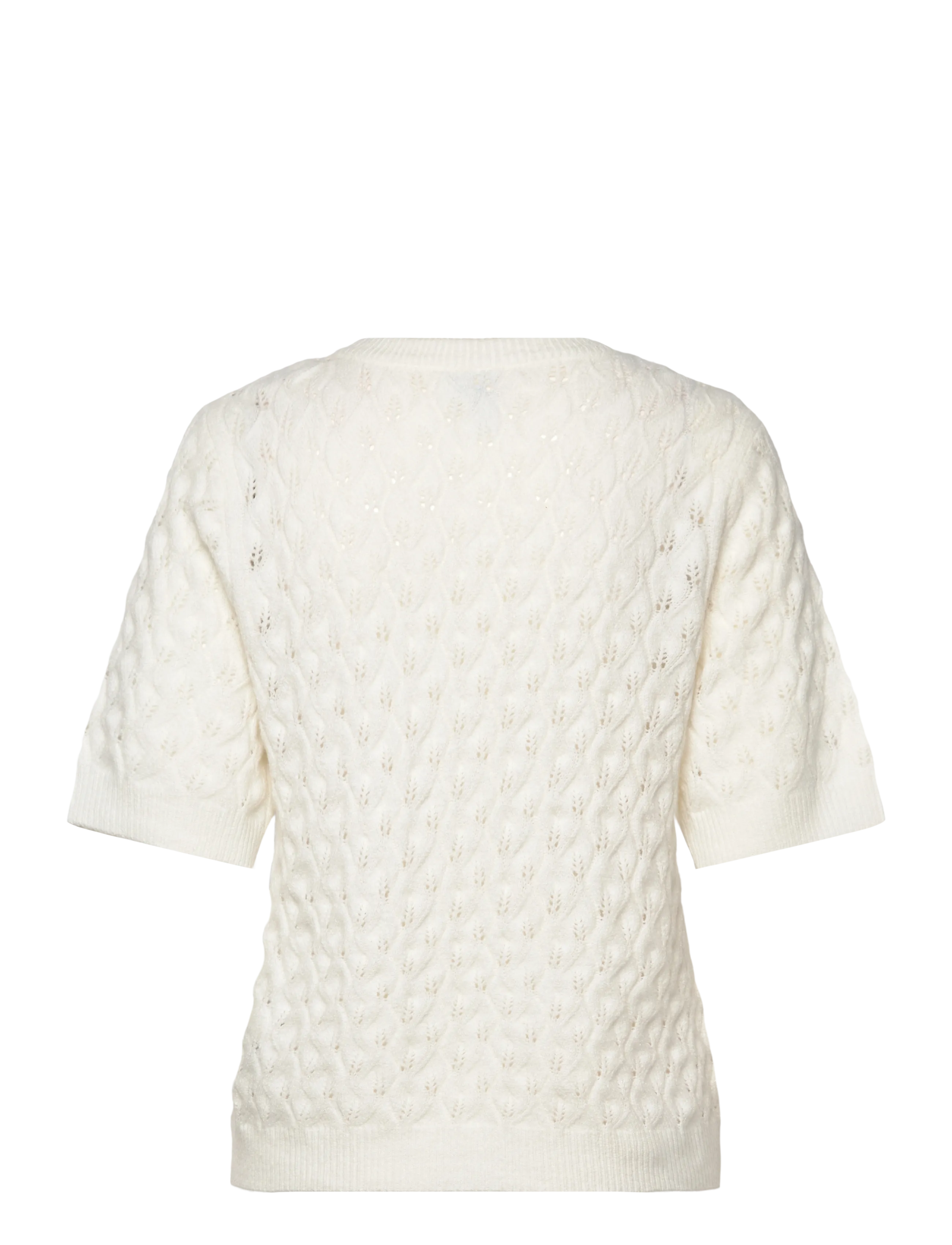 Pieces - PCLELOU SS O-NECK KNIT NOOS BC - sviitrid - cloud dancer - 2