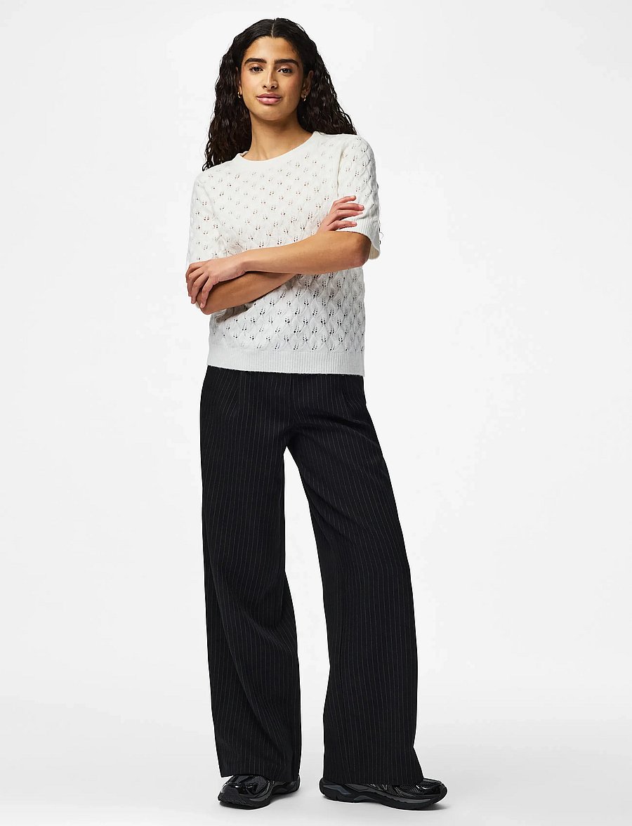 Pieces - PCLELOU SS O-NECK KNIT NOOS BC - pullover - cloud dancer - 4
