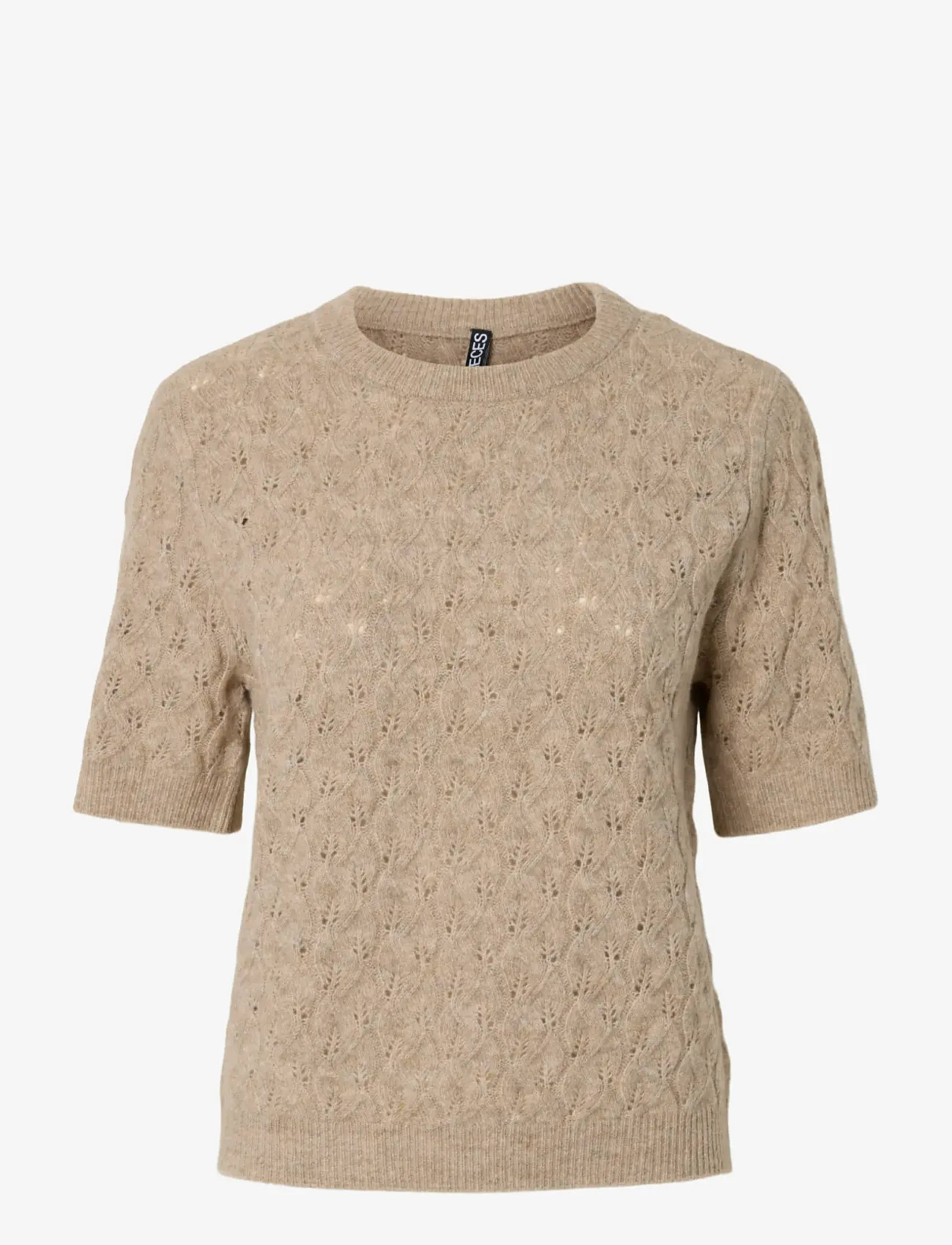 Pieces - PCLELOU SS O-NECK KNIT NOOS BC - striktrøjer - taupe gray - 1