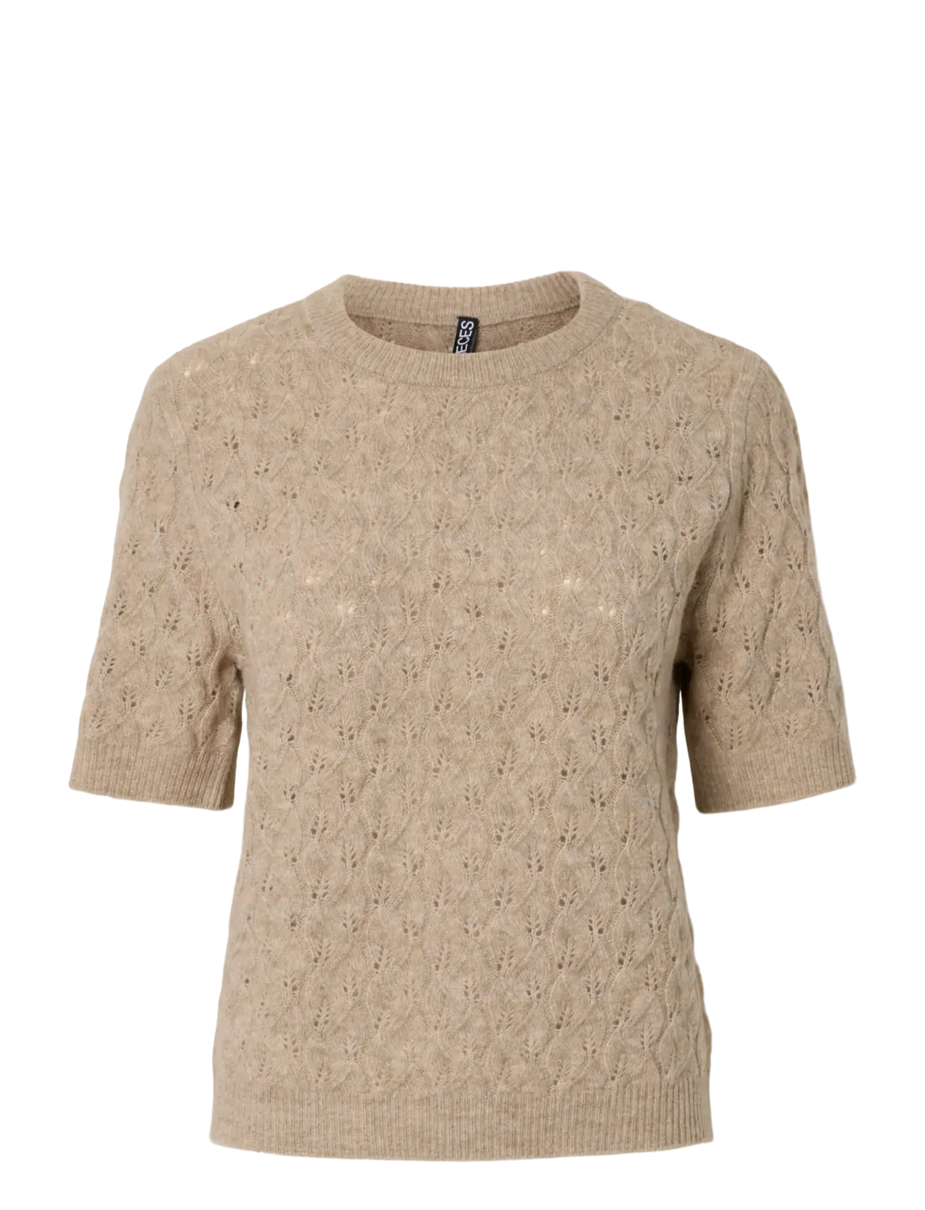 Pieces PCLELOU SS O-NECK KNIT NOOS BC - Riided - TAUPE GRAY / beige