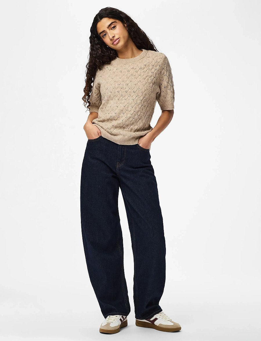 Pieces - PCLELOU SS O-NECK KNIT NOOS BC - pullover - taupe gray - 4