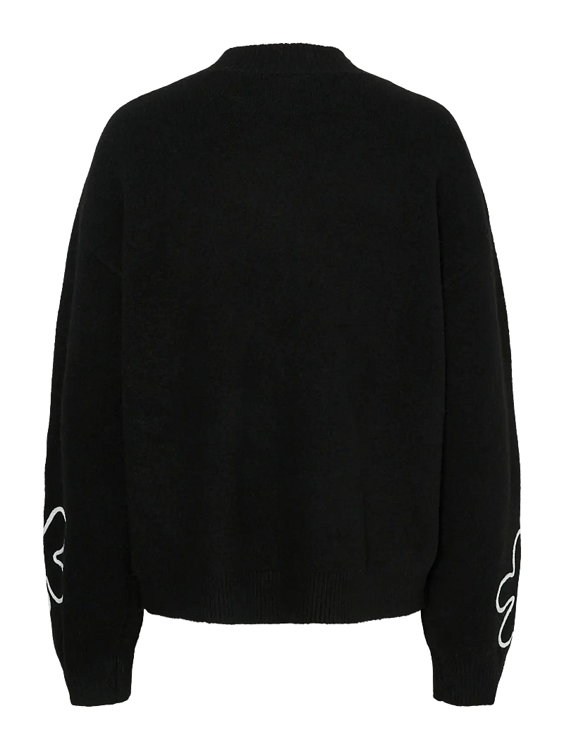 Pieces - PCROSA LS HIGH NECK KNIT BC - striktrøjer - black - 2