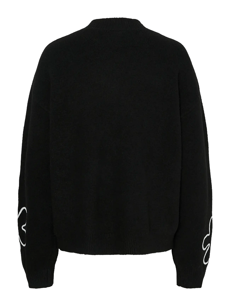 Pieces - PCROSA LS HIGH NECK KNIT BC - stickade tröjor - black - 2