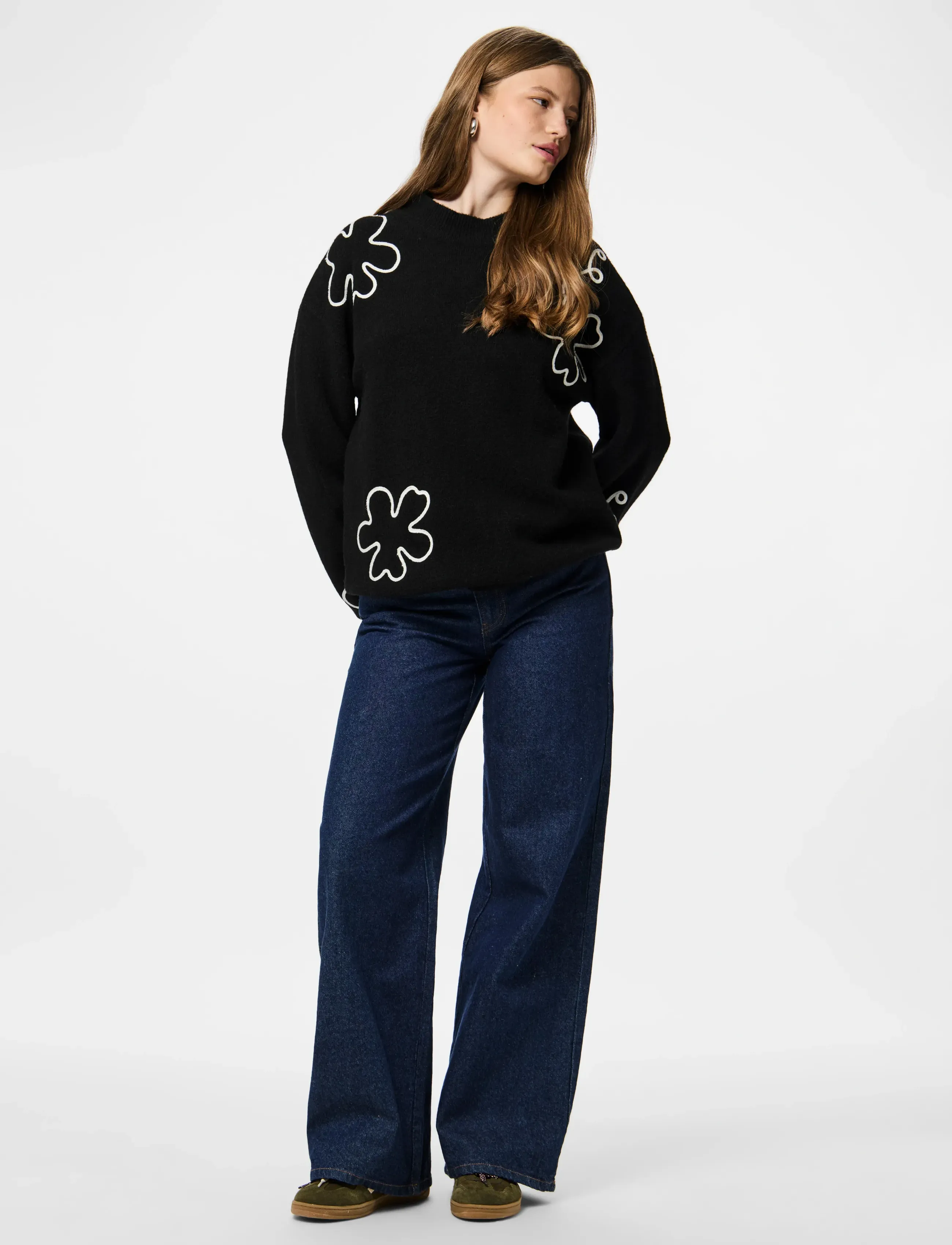 Pieces - PCROSA LS HIGH NECK KNIT BC - pologenser - black - 4