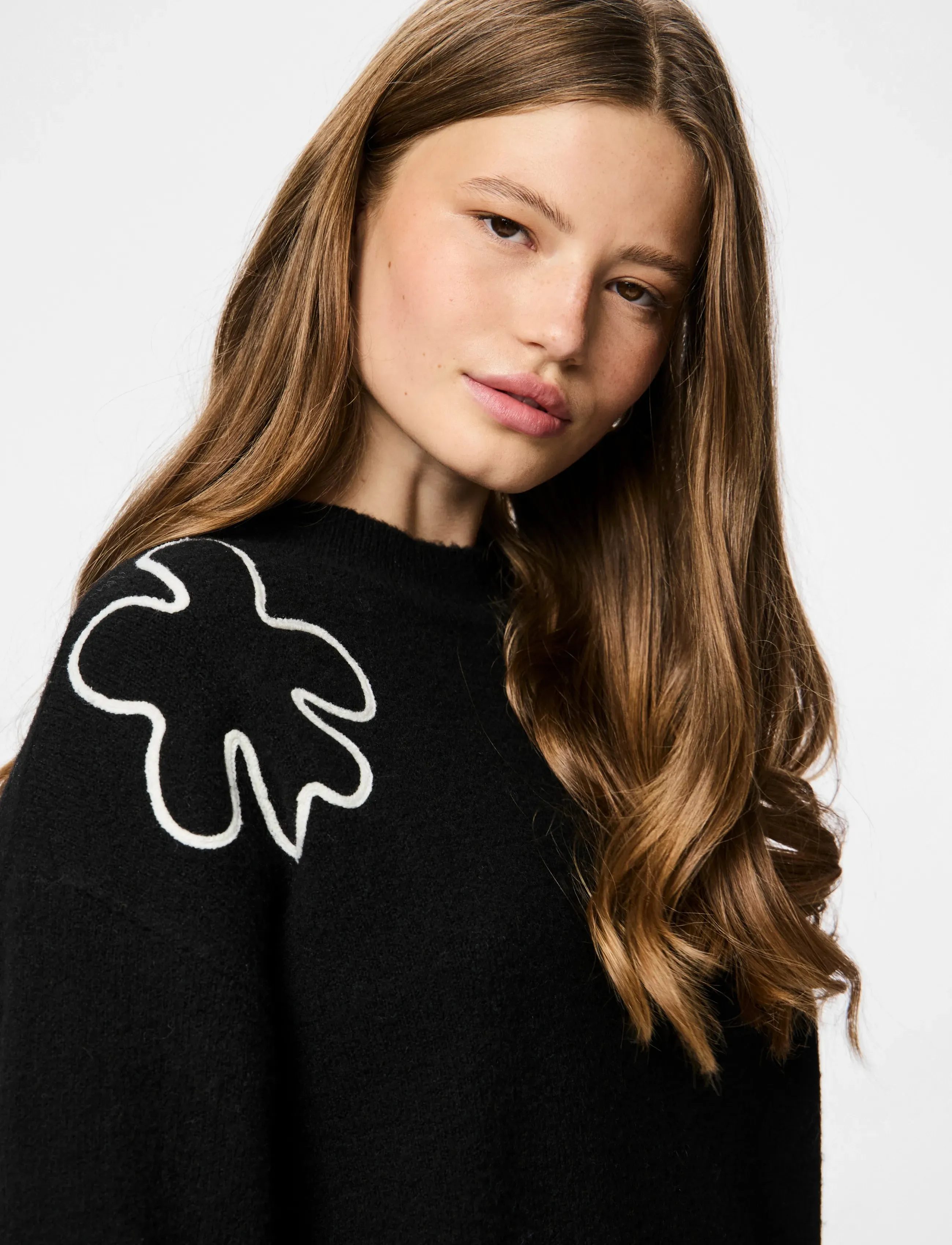 Pieces - PCROSA LS HIGH NECK KNIT BC - pologenser - black - 5