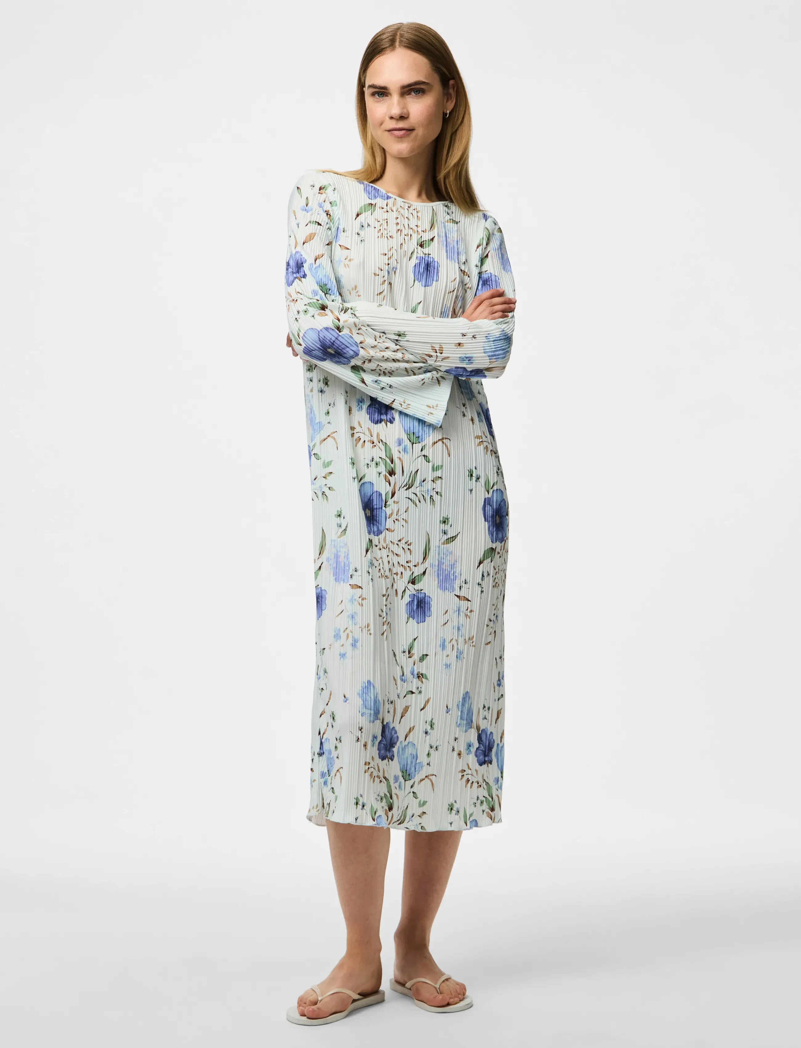 Pieces PCAMBER LS MIDI DRESS WVN D2D FSY - Angebote - BIT OF BLUE / blue