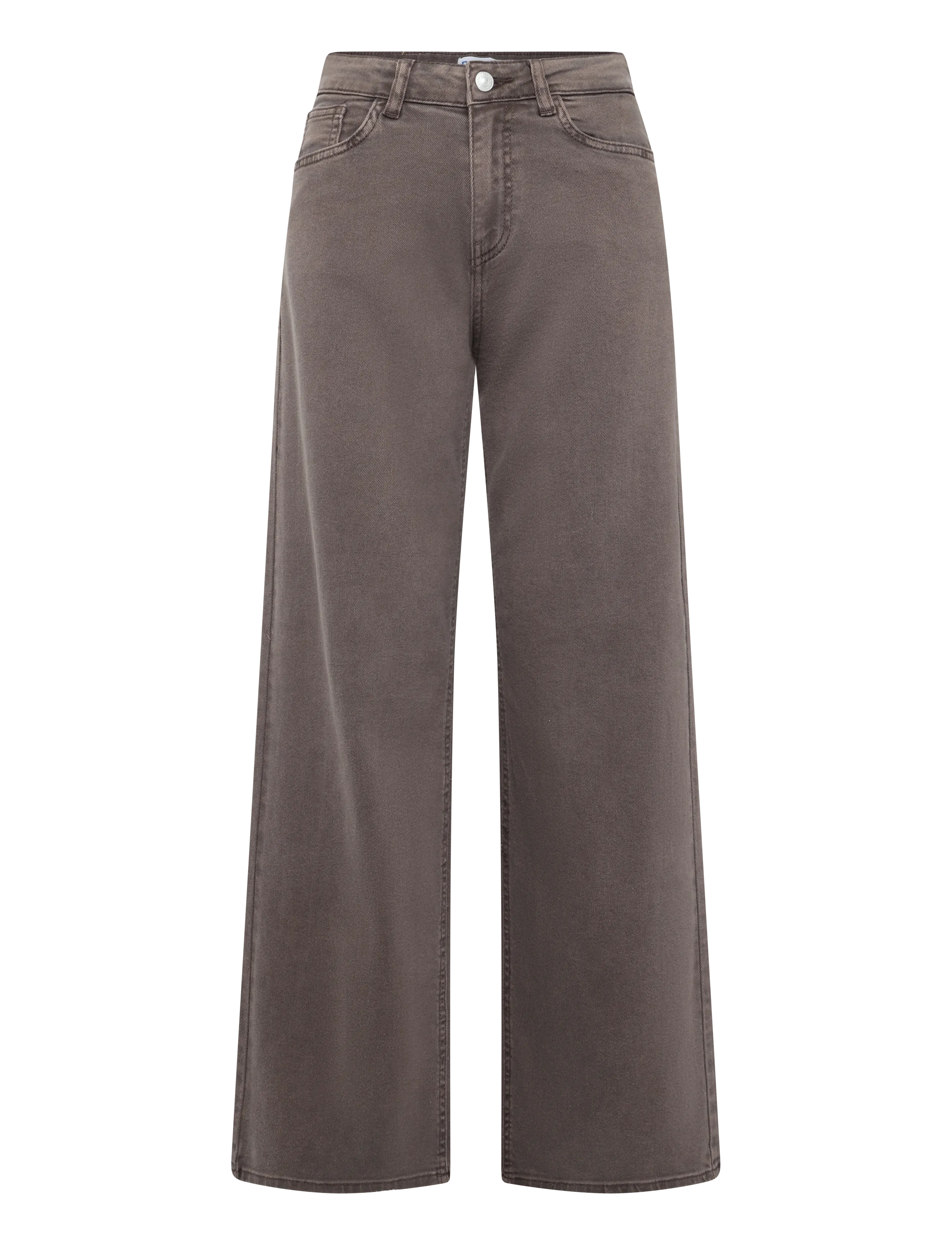 Pieces - PCSILKE MW WIDE COLORED JEANS NOOS BC - hosen mit weitem bein - hot fudge - 1