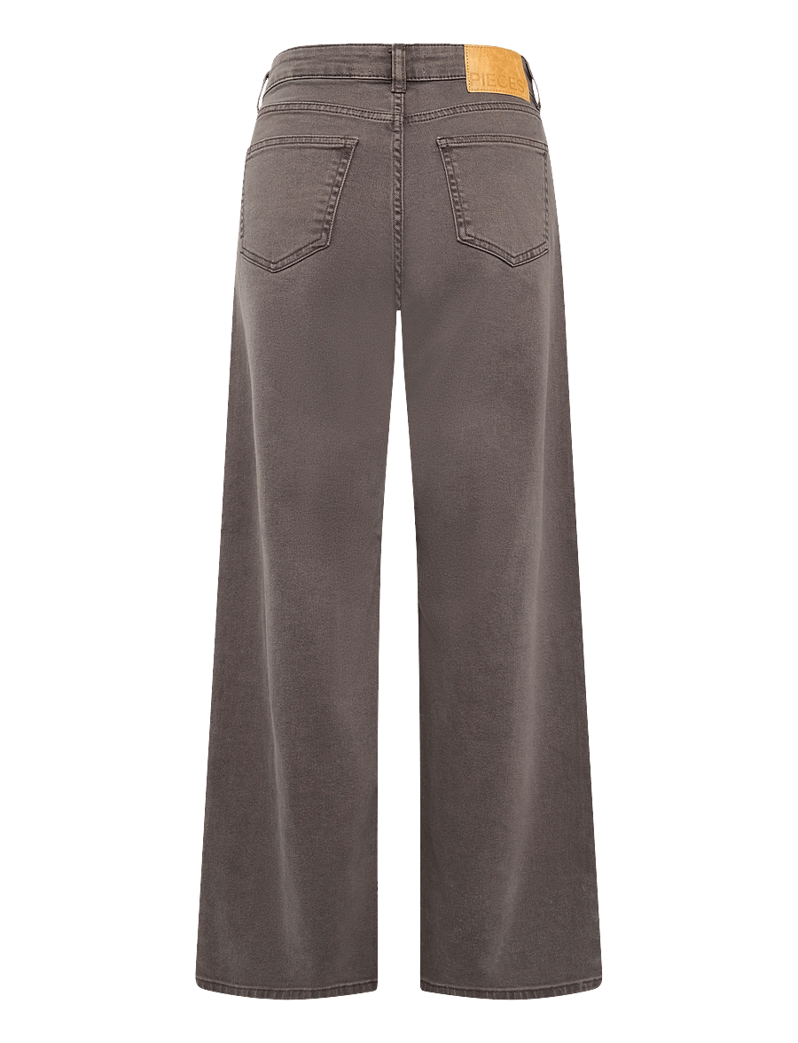 Pieces - PCSILKE MW WIDE COLORED JEANS NOOS BC - hosen mit weitem bein - hot fudge - 2