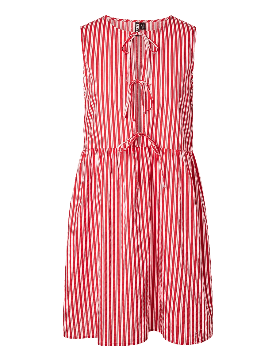 Pieces - PCJOLLY SL TIE SHORT DRESS WVN NOOS BC - kurze kleider - adrenaline rush - 1