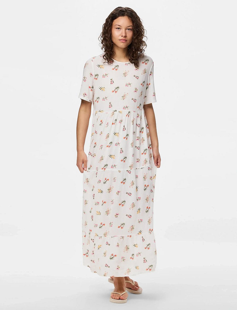 Pieces - PCEVIE SS ANKLE DRESS WVN NOOS BC - sommerkleider - bright white - 0