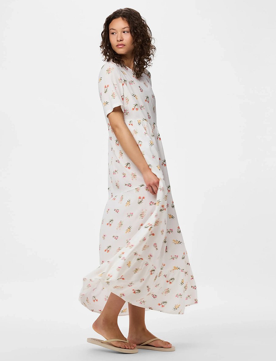 Pieces - PCEVIE SS ANKLE DRESS WVN NOOS BC - sommerkleider - bright white - 4