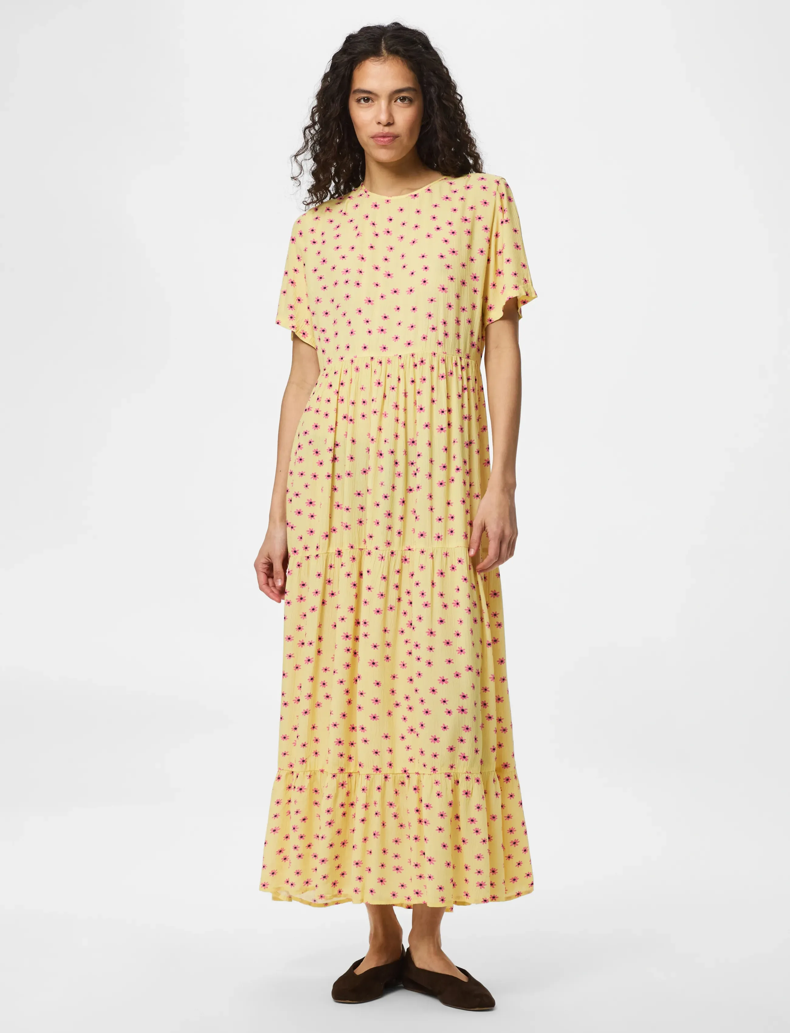 Pieces PCEVIE SS ANKLE DRESS WVN NOOS BC - Riided - FRENCH VANILLA / yellow