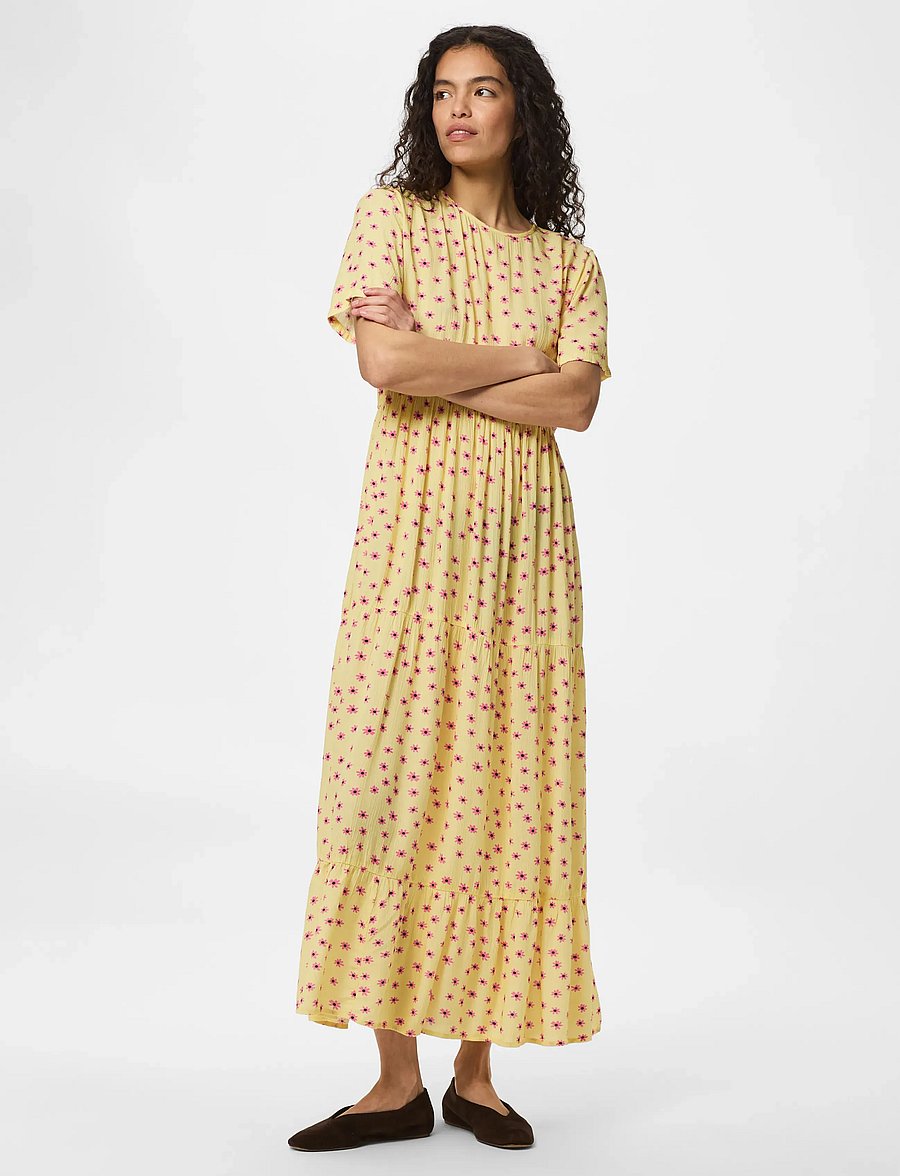 Pieces - PCEVIE SS ANKLE DRESS WVN NOOS BC - sommerkleider - french vanilla - 4