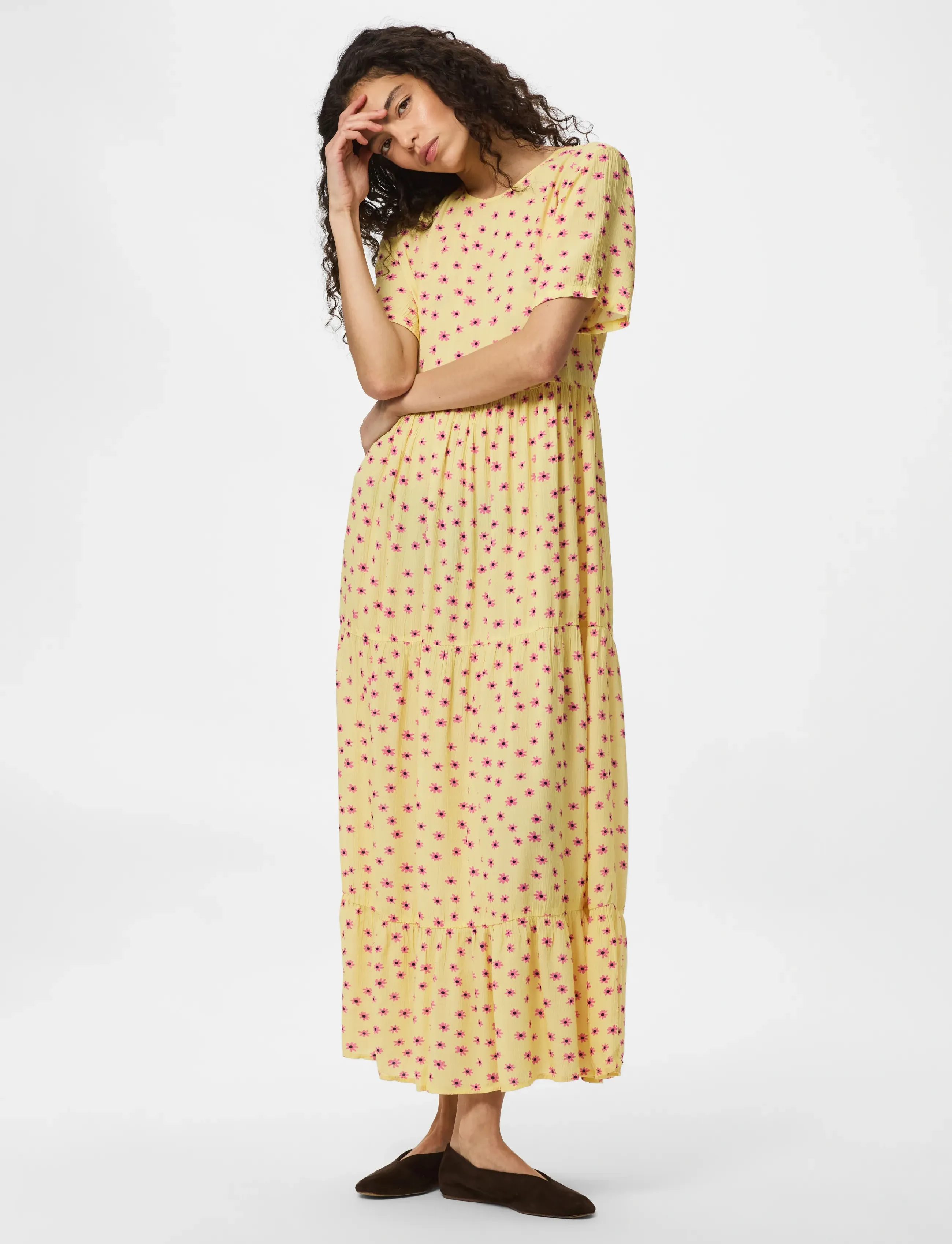 PIECES Pcevie Ss Ankle Dress Wvn Noos Bc maxiklänningar dam – bild 5