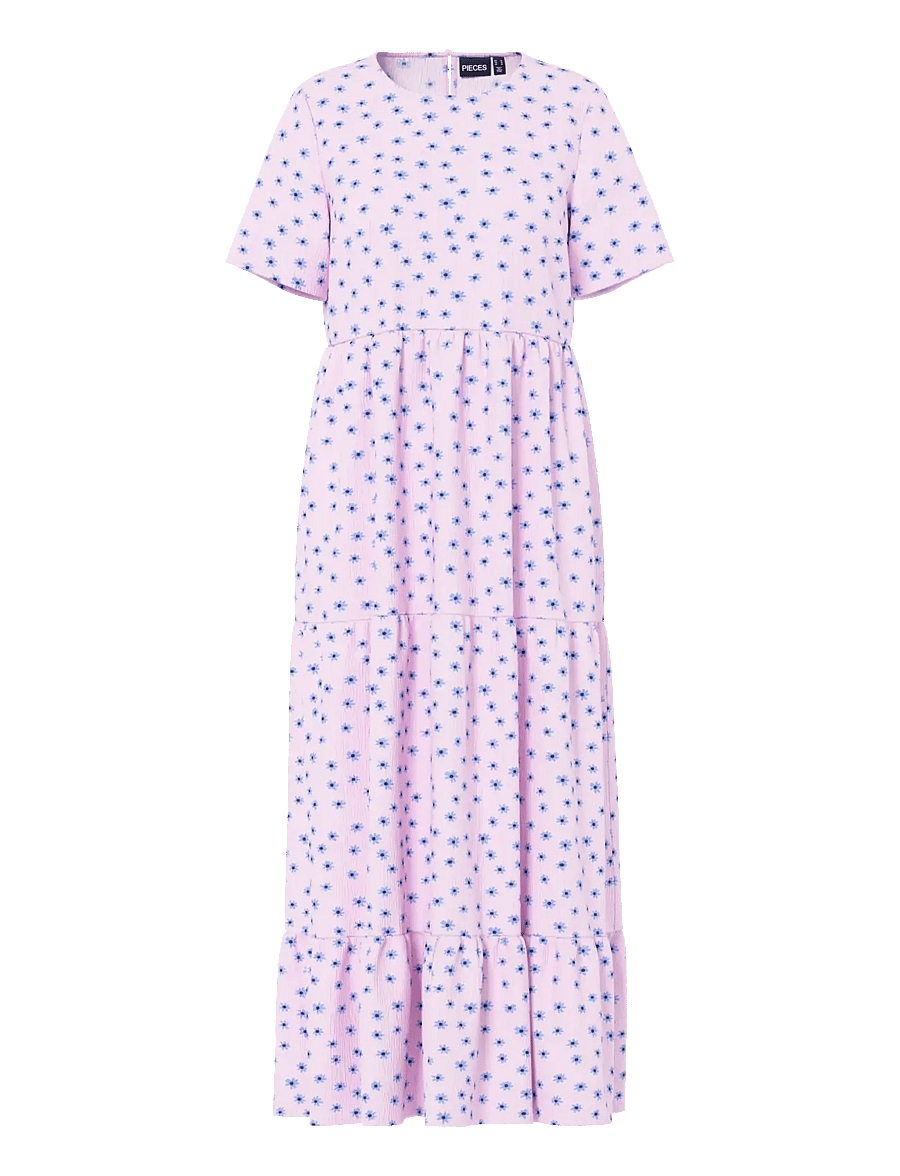 Pieces - PCEVIE SS ANKLE DRESS WVN NOOS BC - suvekleidid - roseate spoonbill - 1