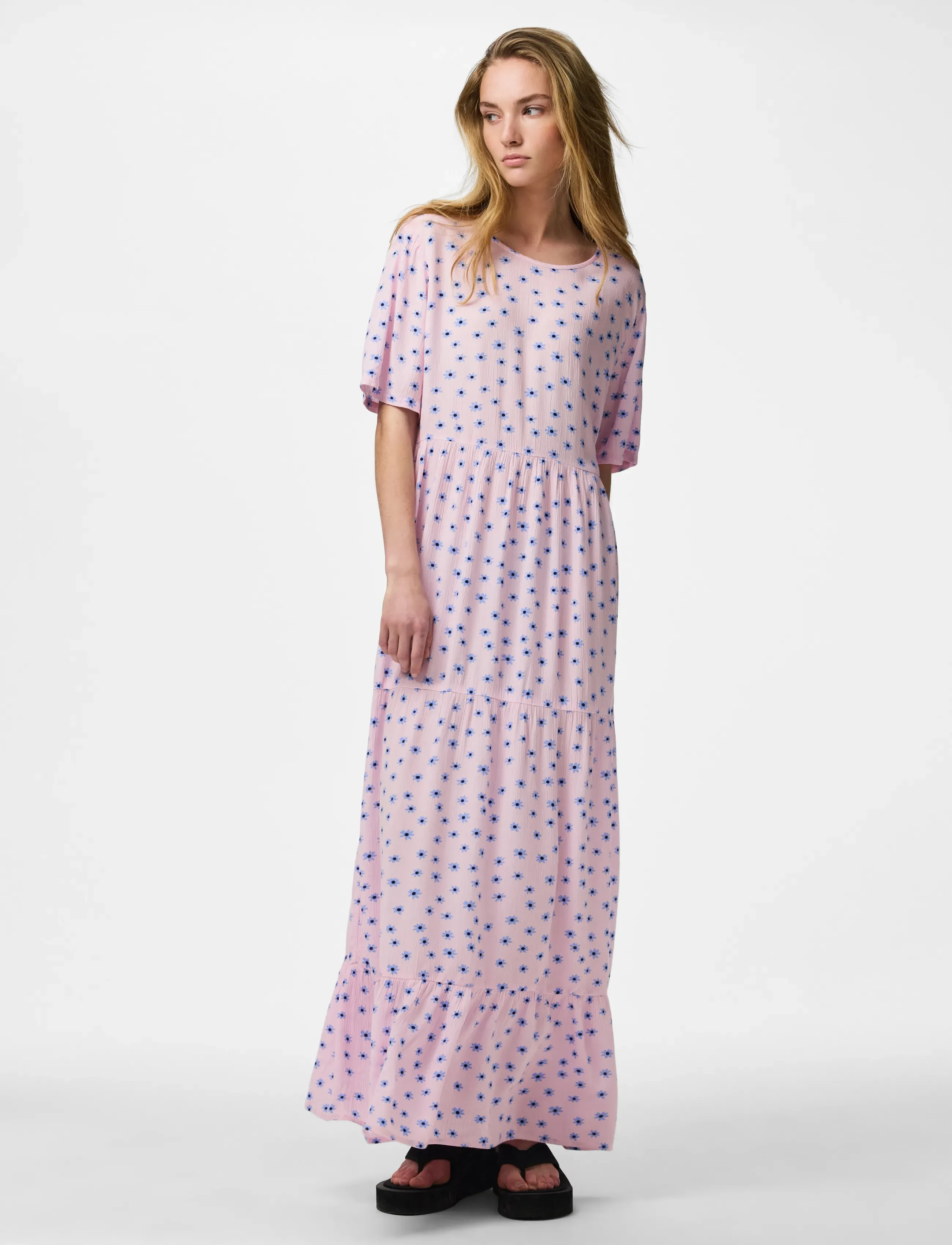 Pieces - PCEVIE SS ANKLE DRESS WVN NOOS BC - suvekleidid - roseate spoonbill - 0