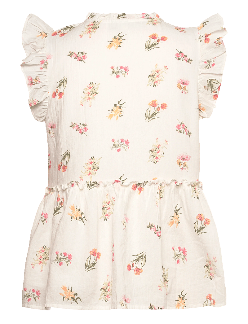 Pieces - PCEMMA SL TOP WVN NOOS BC - kortærmede bluser - bright white - 1