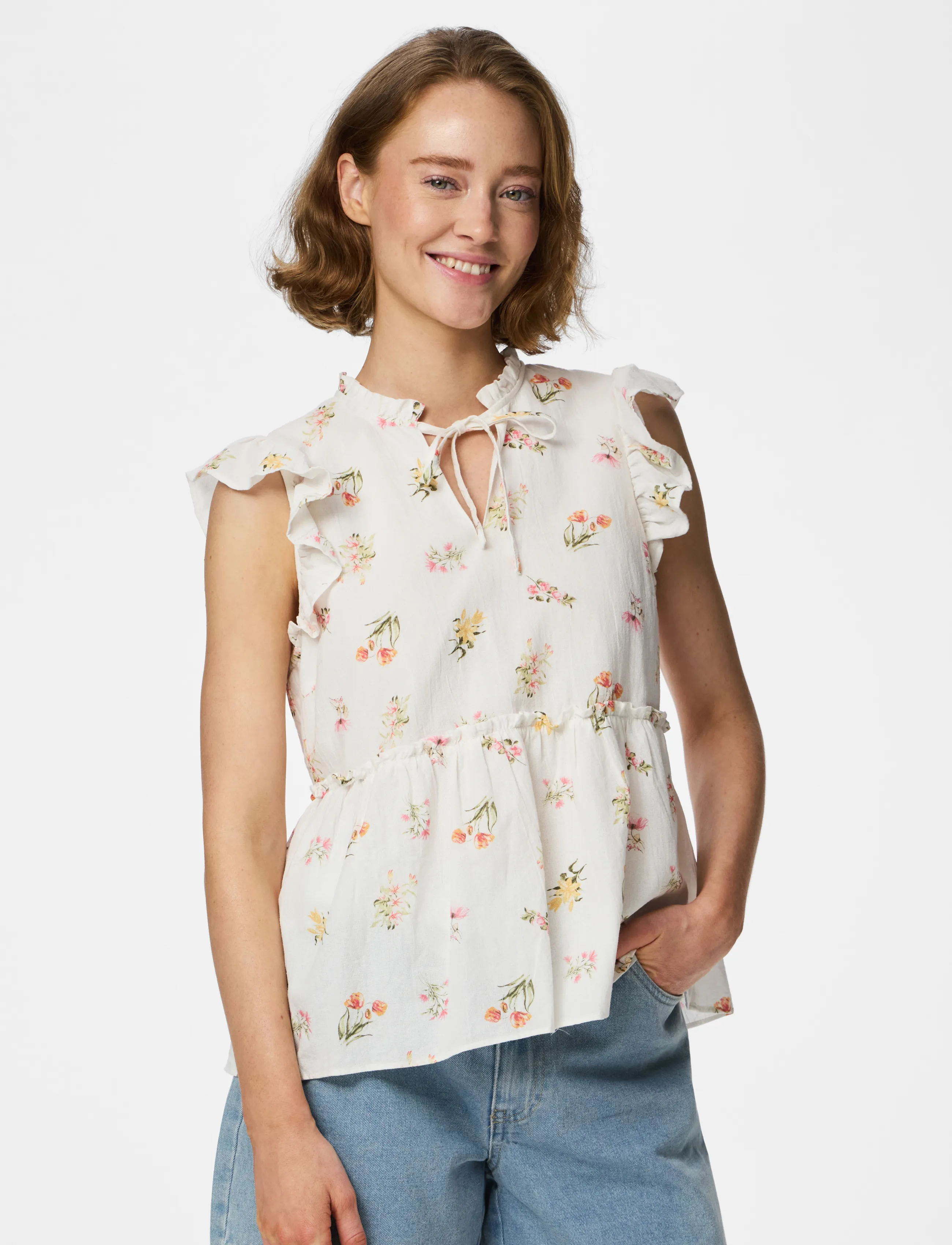 Pieces Pcemma Sl Top Wvn Noos Bc, Kvinder, Peplum Top, Hvid, Str: XXL
