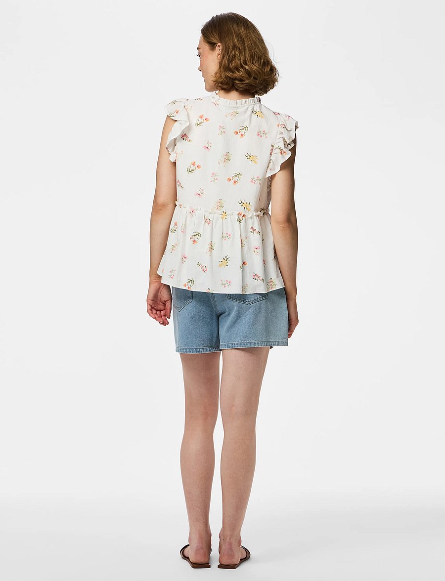 Pieces - PCEMMA SL TOP WVN NOOS BC - kortärmade blusar - bright white - 3