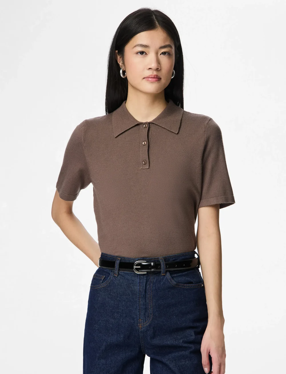 Pieces - PCESTINA LEATHER JEANS BELT NOOS - casual belts - black - 0