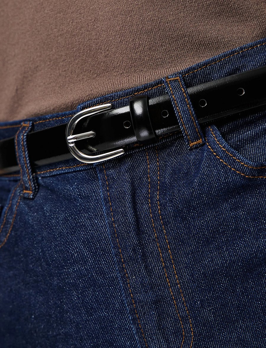 Pieces - PCESTINA LEATHER JEANS BELT NOOS - nahkrihmad - black - 2