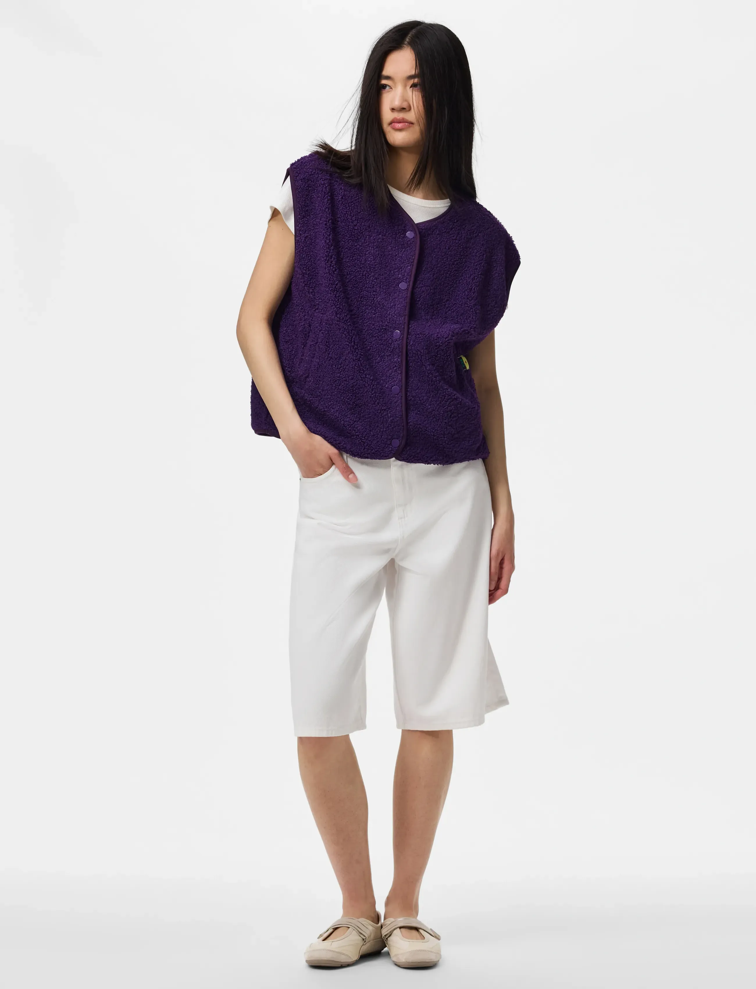 Pieces - PCKATTY TEDDY VEST NOOS BC - Šiltos liemenės - acai - 4
