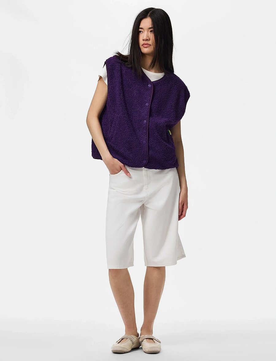 Pieces - PCKATTY TEDDY VEST NOOS BC - Šiltos liemenės - acai - 4