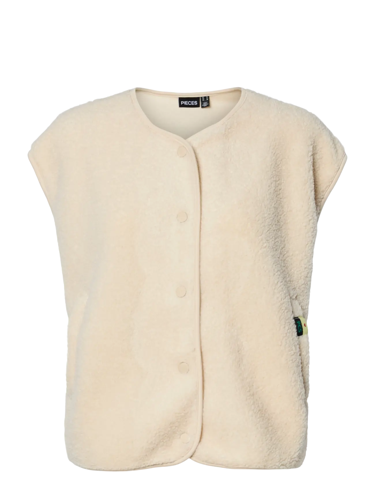 PIECES Pckatty Teddy Vest Noos Bc Cream - M - Damen