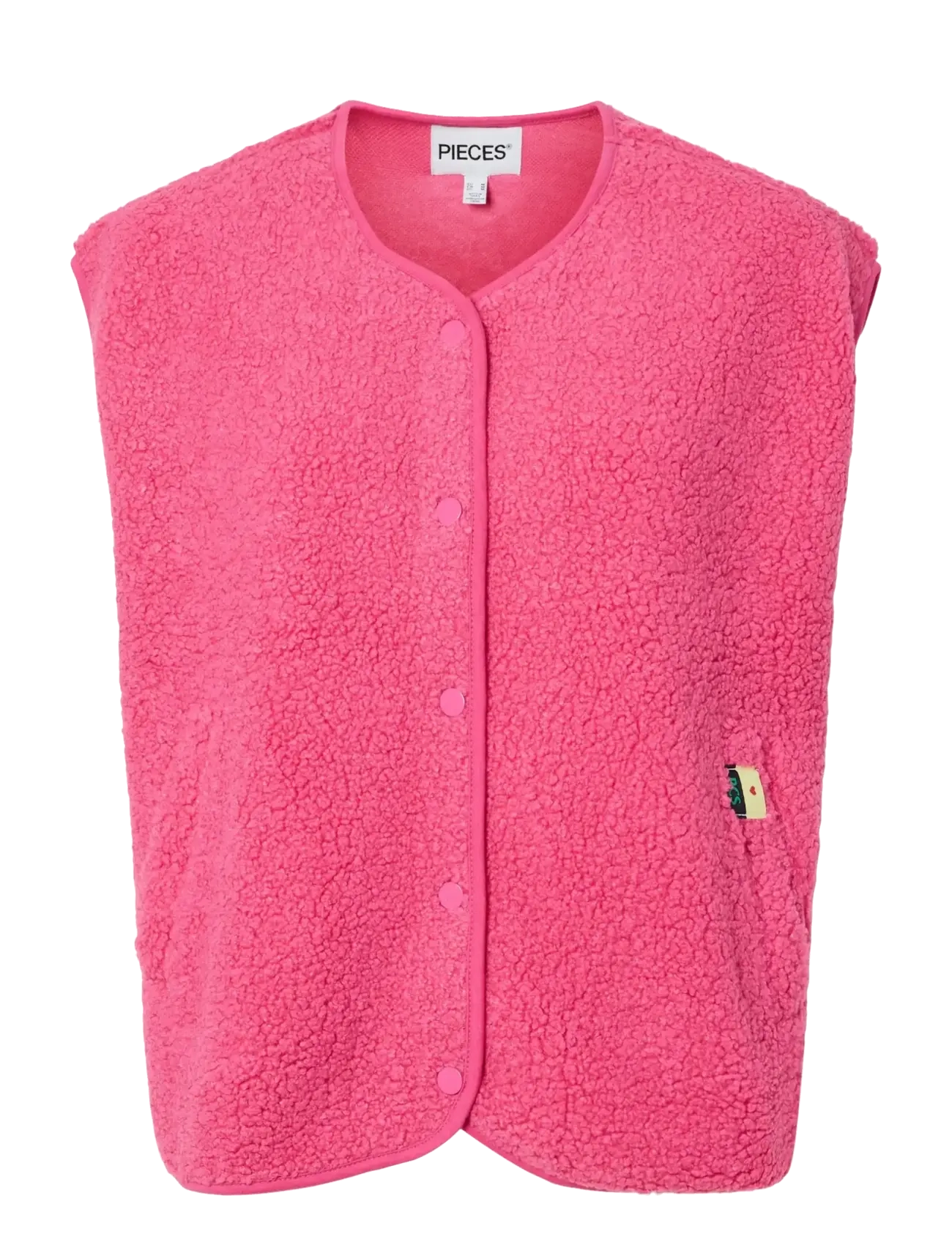 PIECES Pckatty Teddy Vest Noos Bc Pink - L - Damen