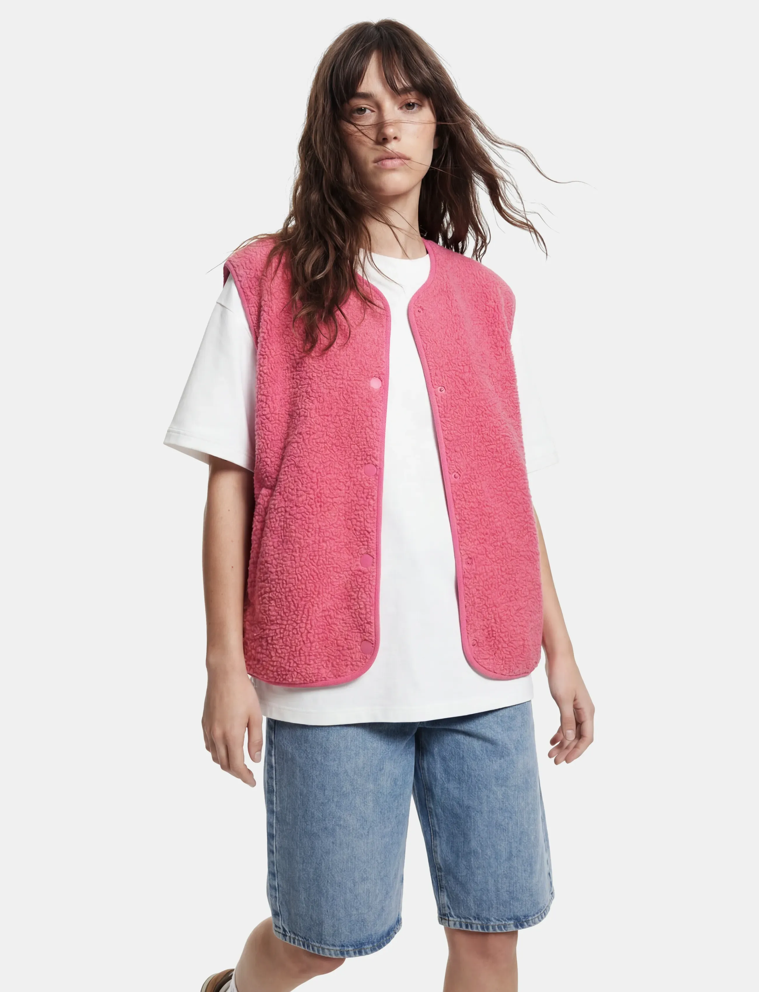 Pieces Pckatty Teddy Vest Noos Bc, XS, Pink, Veste > Fleece & Teddy Veste, Dame