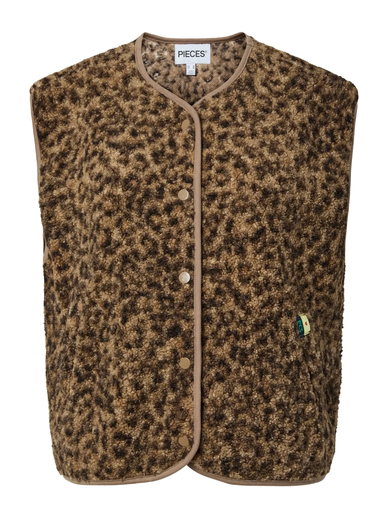 PIECES Pckatty Teddy Vest Noos Bc Braun - L - Damen