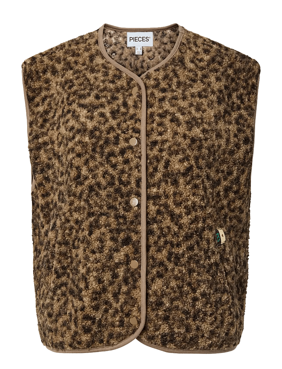 Pieces - PCKATTY TEDDY VEST NOOS BC - fliis- ja teddy-vestid - tannin - 1