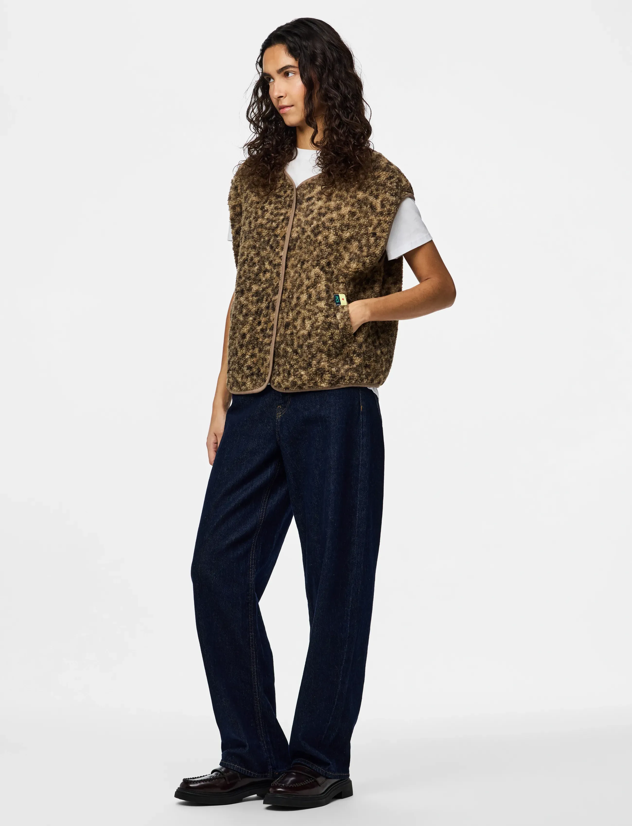 Pieces - PCKATTY TEDDY VEST NOOS BC - fliis- ja teddy-vestid - tannin - 4