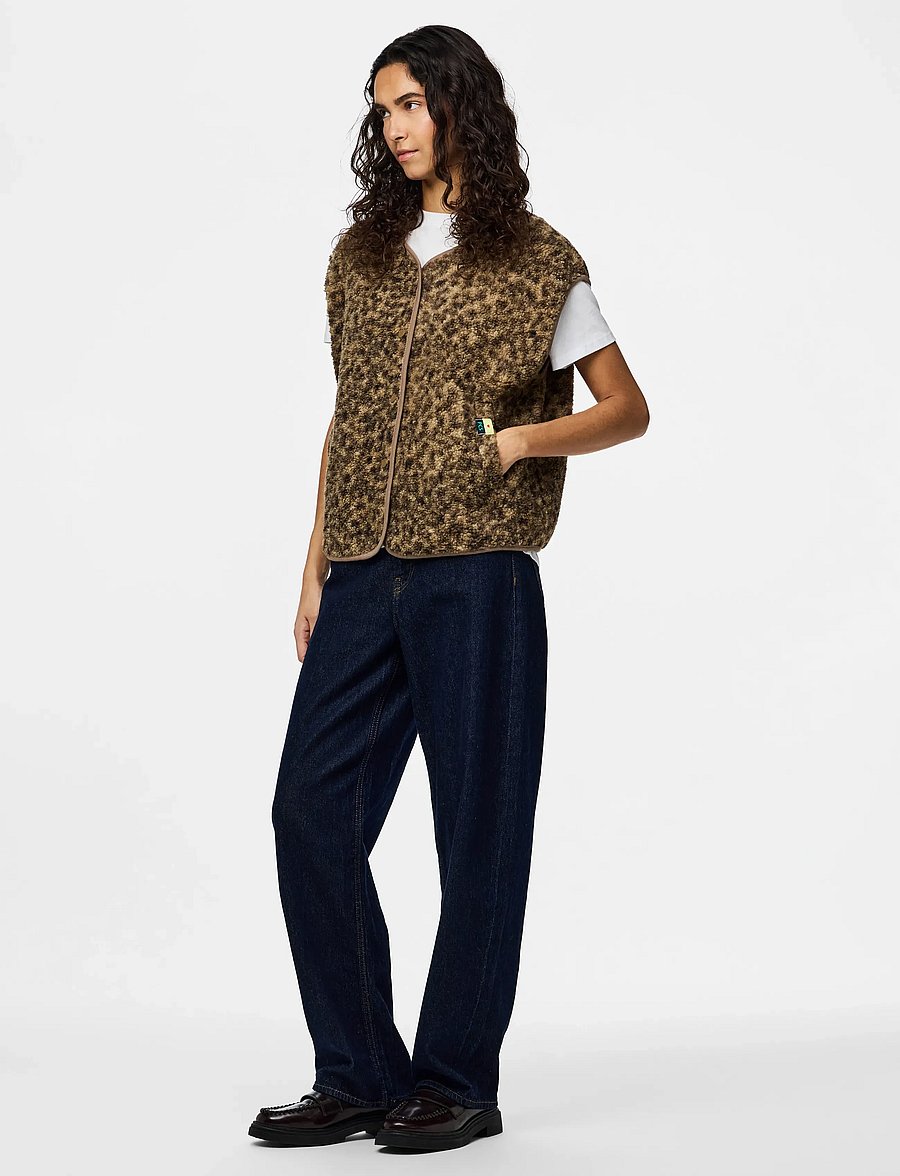 Pieces - PCKATTY TEDDY VEST NOOS BC - fliis- ja teddy-vestid - tannin - 4