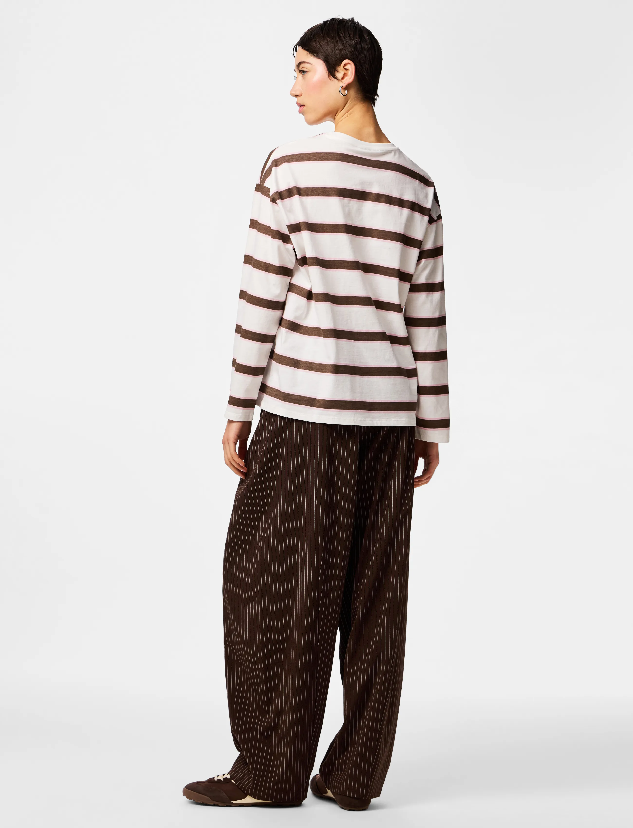 Pieces - PCMILA LS LOOSE TEE JRS NOOS BC - pikkade varrukatega topid - coffee quartz - 3