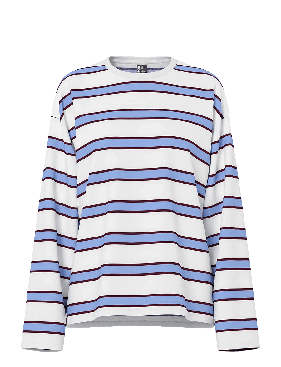 Pieces - PCMILA LS LOOSE TEE JRS NOOS BC - langärmlige tops - hydrangea - 1