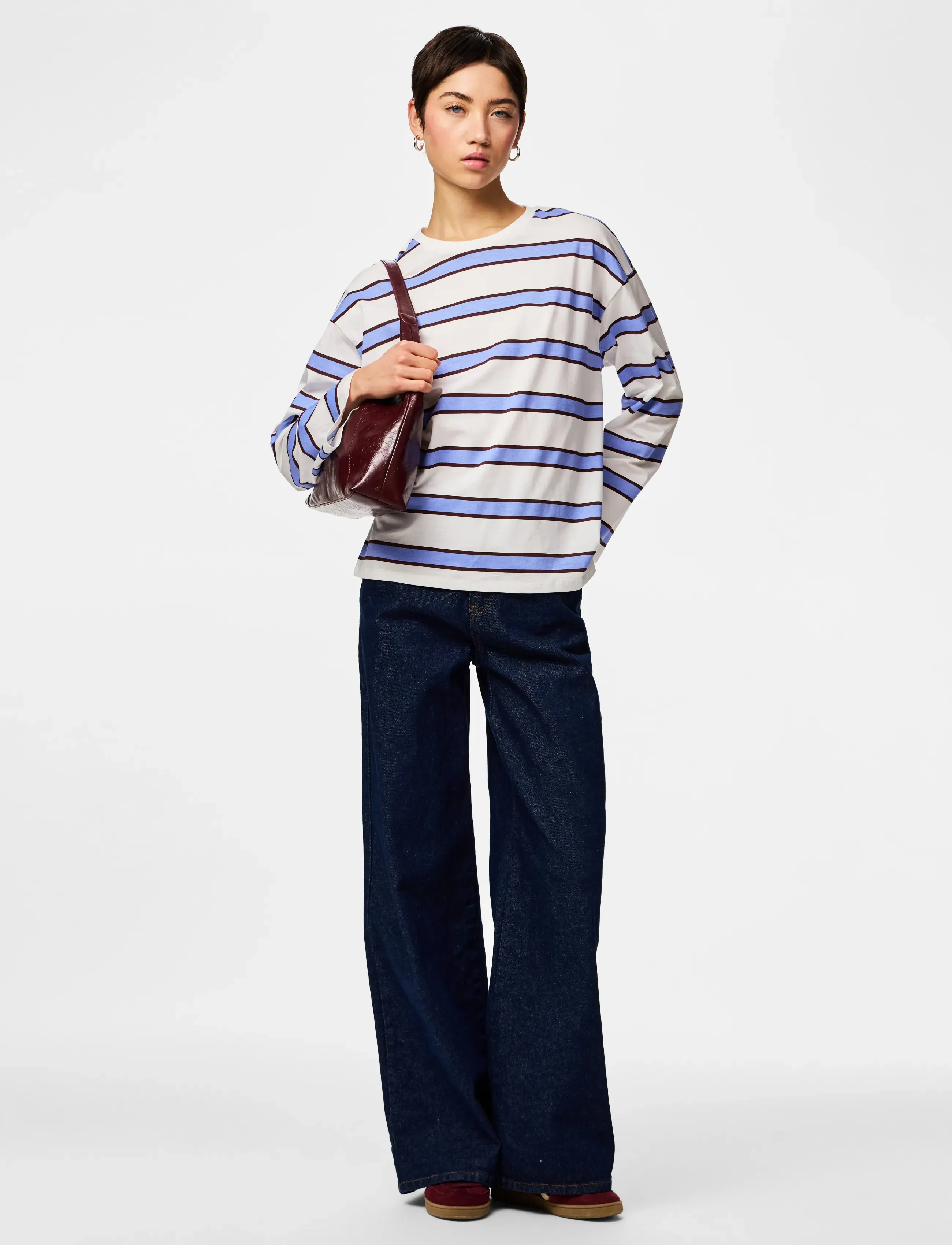 Pieces - PCMILA LS LOOSE TEE JRS NOOS BC - long-sleeved tops - hydrangea - 4