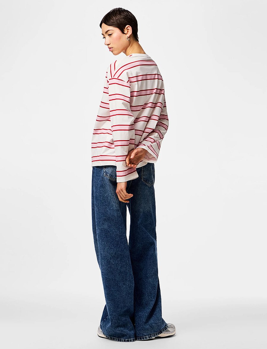 Pieces - PCMILA LS LOOSE TEE JRS NOOS BC - long-sleeved tops - roseate spoonbill - 3