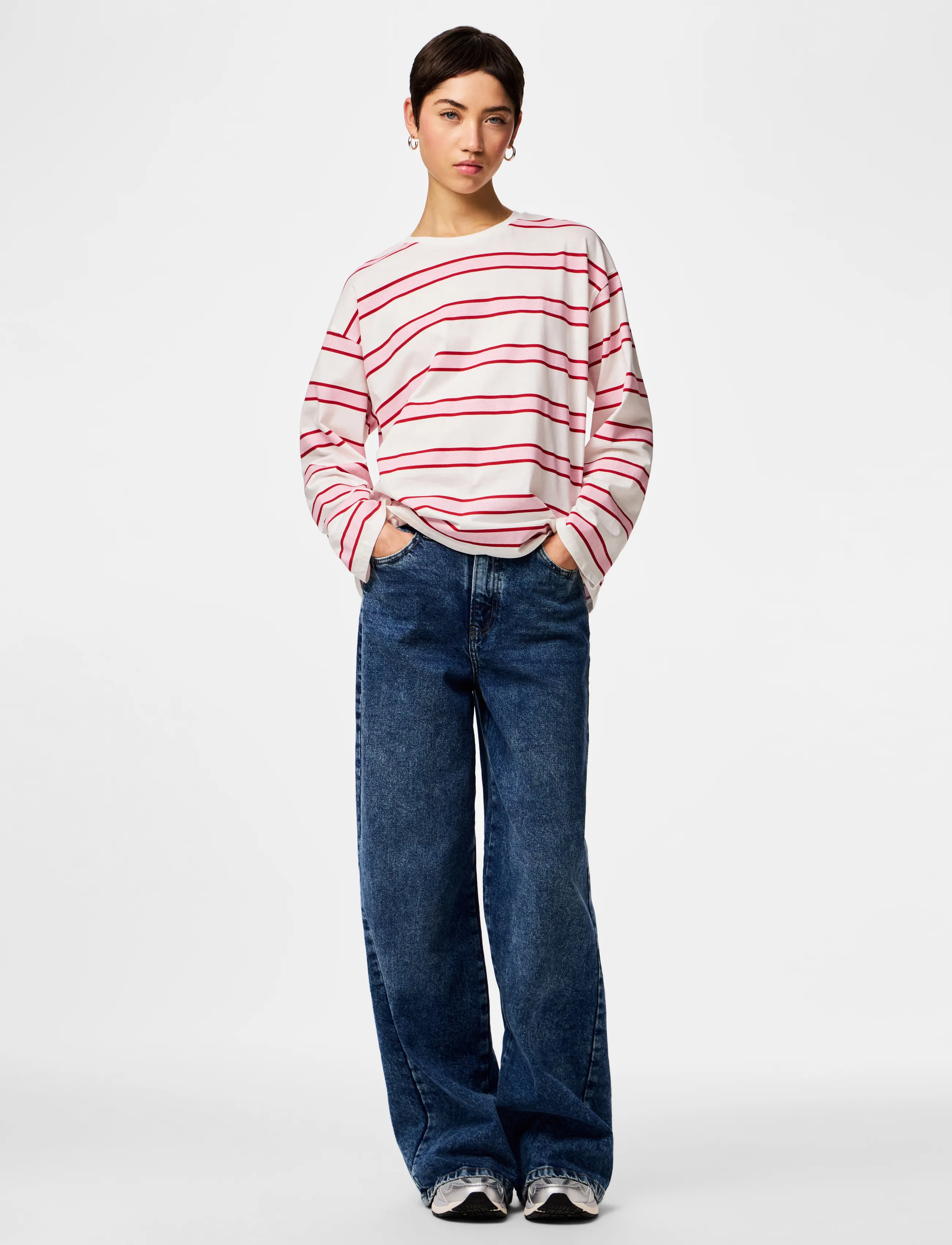 Pieces - PCMILA LS LOOSE TEE JRS NOOS BC - long-sleeved tops - roseate spoonbill - 4