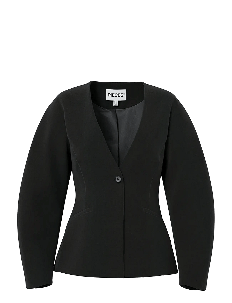 Pieces - PCKAMIL LS FITTED BLAZER NOOS BC - enkelknäppta kavajer - black - 1